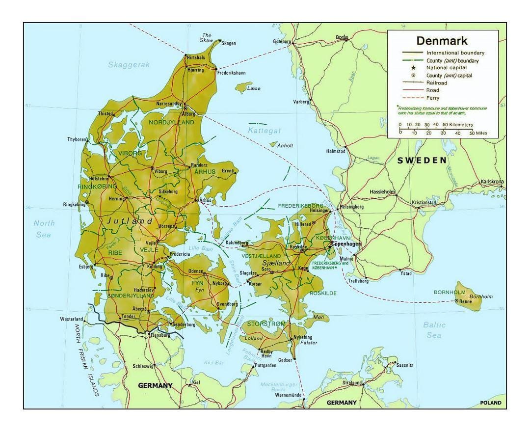 Térkép dánia kommune
