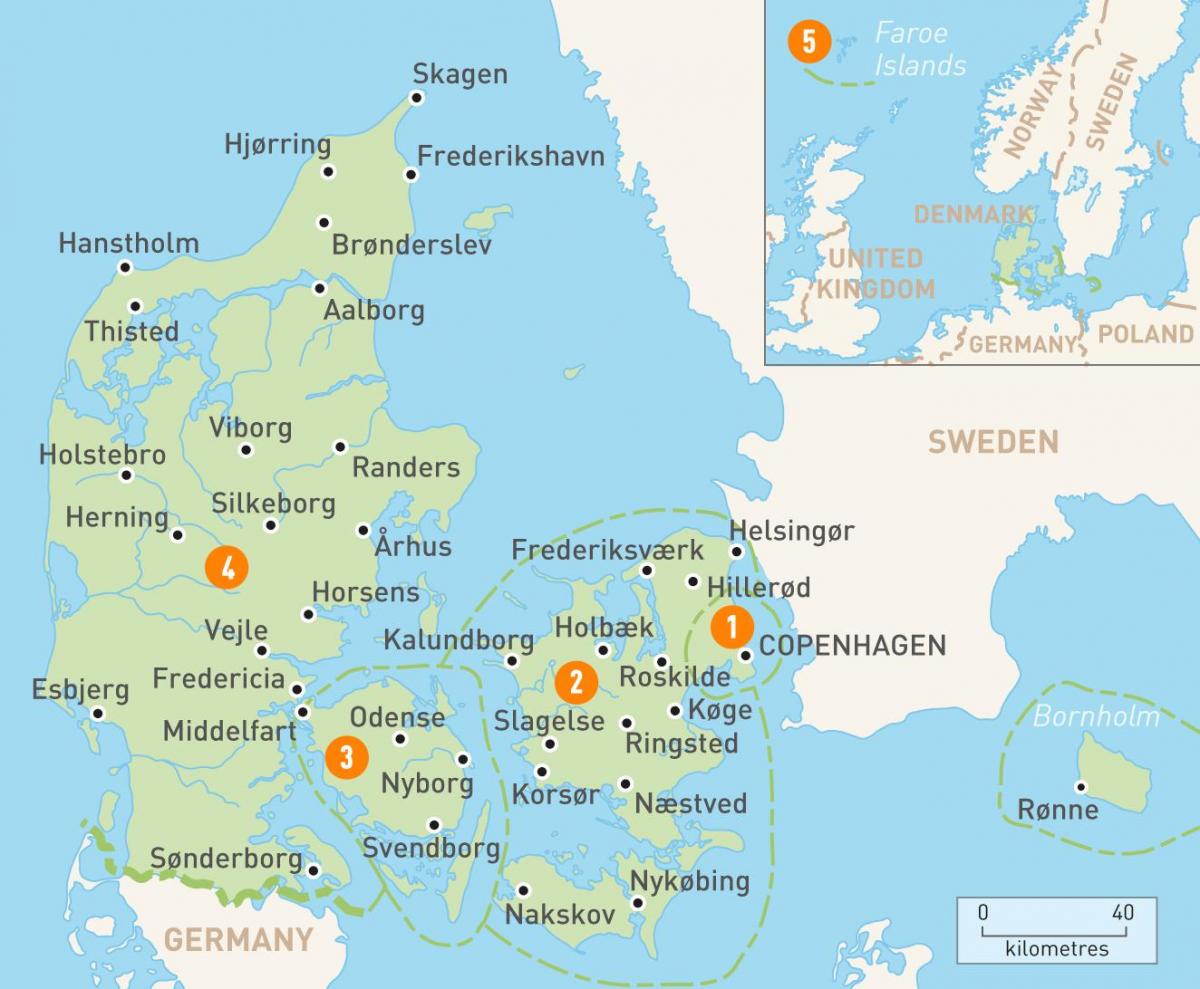 dánia tartományok térkép