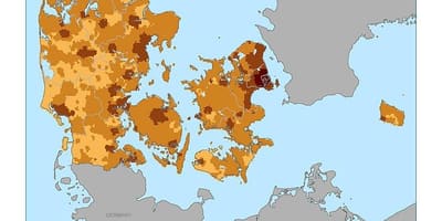 Dánia népsűrűség térkép