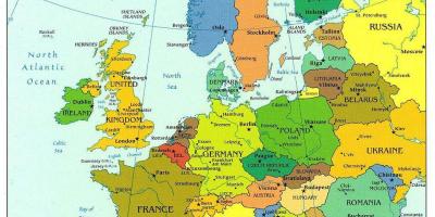 Európa térképe mutatja dánia