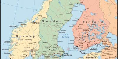 Térkép, dánia környező országokban